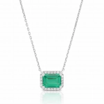 Naszyjnik ze szmaragdem i diamentami z białego złota 1,49ct Dynasty