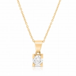 Naszyjnik z diamentem z żółtego złota 0,15ct