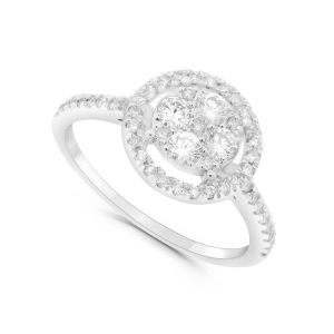 Pierścionek zaręczynowy z diamentami z białego złota 0,51ct
